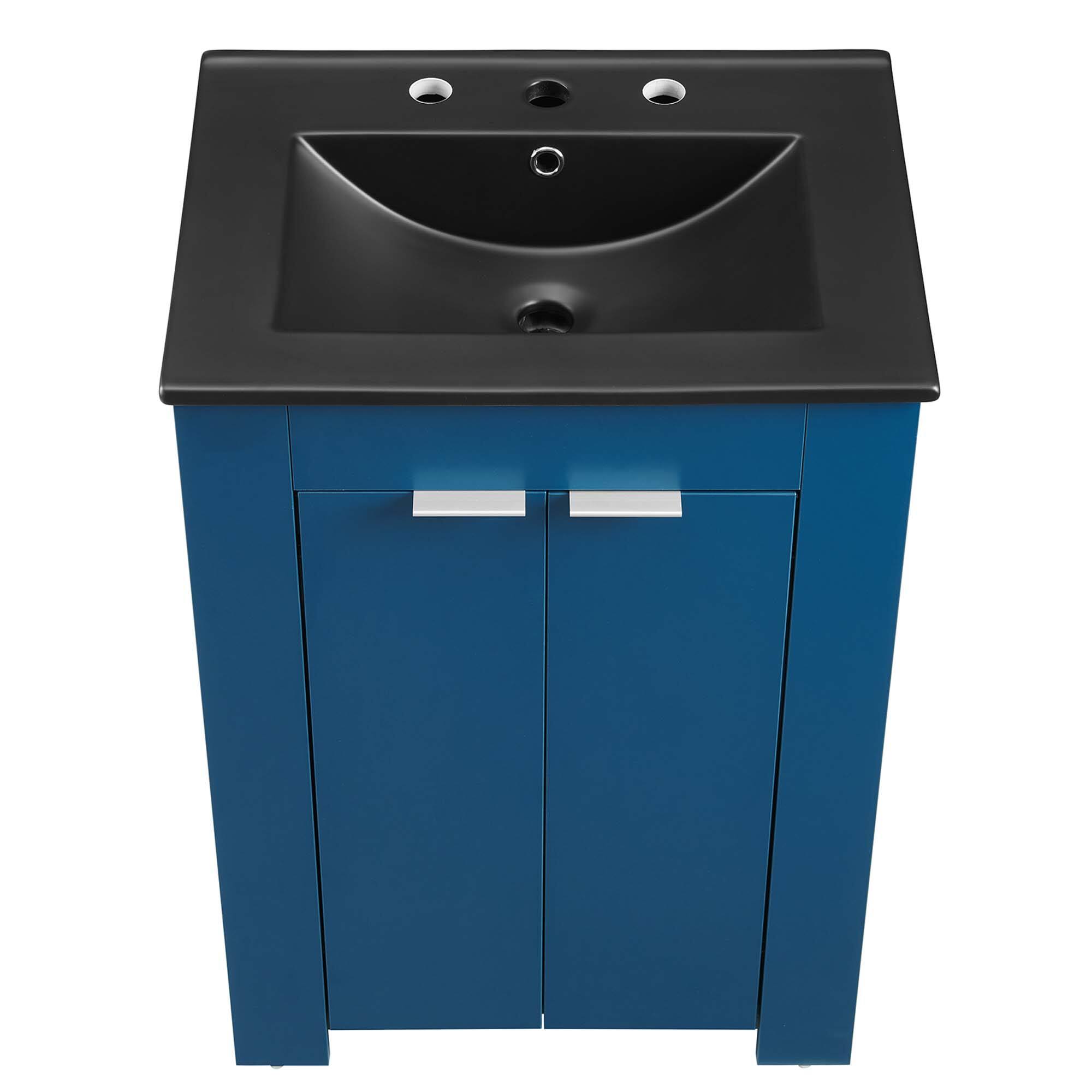 Alt View 9. Modway - Maybelle Bathroom Vanity Basin Included - Navy Black.