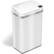 Angle. iTouchless - 4 Gallon Touchless Sensor Trash Can with AbsorbX Odor Control and Fragrance, White Stainless Steel Bathroom Garbage Bin - Pearl White.