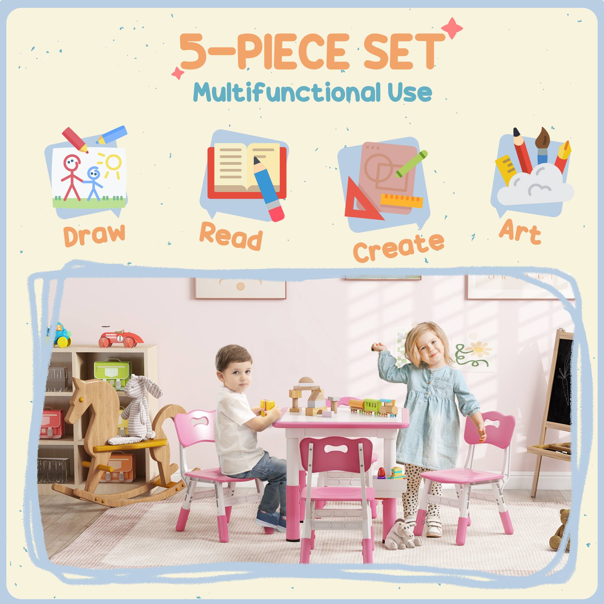 5-PIECE SET  
Multifunctional Use  

Draw  
Read  
Create  
Art
