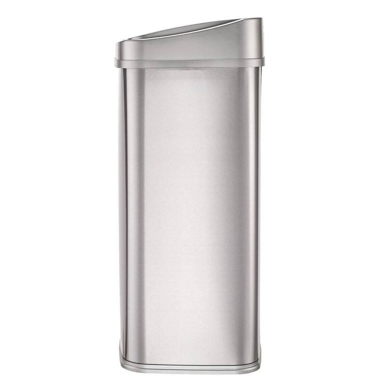 Left. Hivvago - Silver 13-Gallon Stainless Steel Kitchen Trash Can with Motion Sensor Lid - Silver.