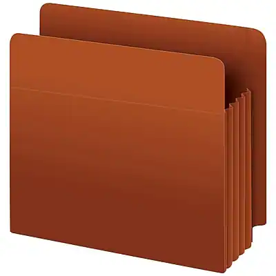 Front. Pendaflex - Reinforced File Pocket, 3 1/2" Expansion, Letter Size, Redrope - Redrope.