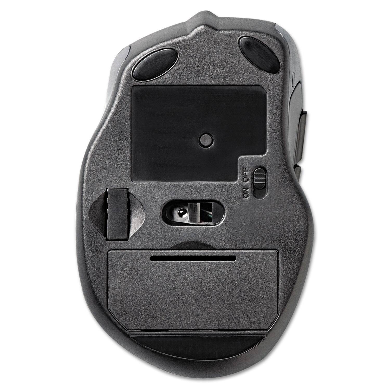 Alt View 3. Kensington - Kensington K72405USA 2.4 GHz Frequency/30 ft. Range Right Hand Pro Fit Mid-Size Wireless Mouse - Black - Black.