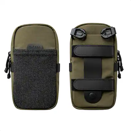 Front. ALPAKA - Men’s Sling Bag & Belt Bag - Crossbody Phone Sling with Card Sleeve and HUB Compatibility - Green Axoflux 400D Washed Nylon.