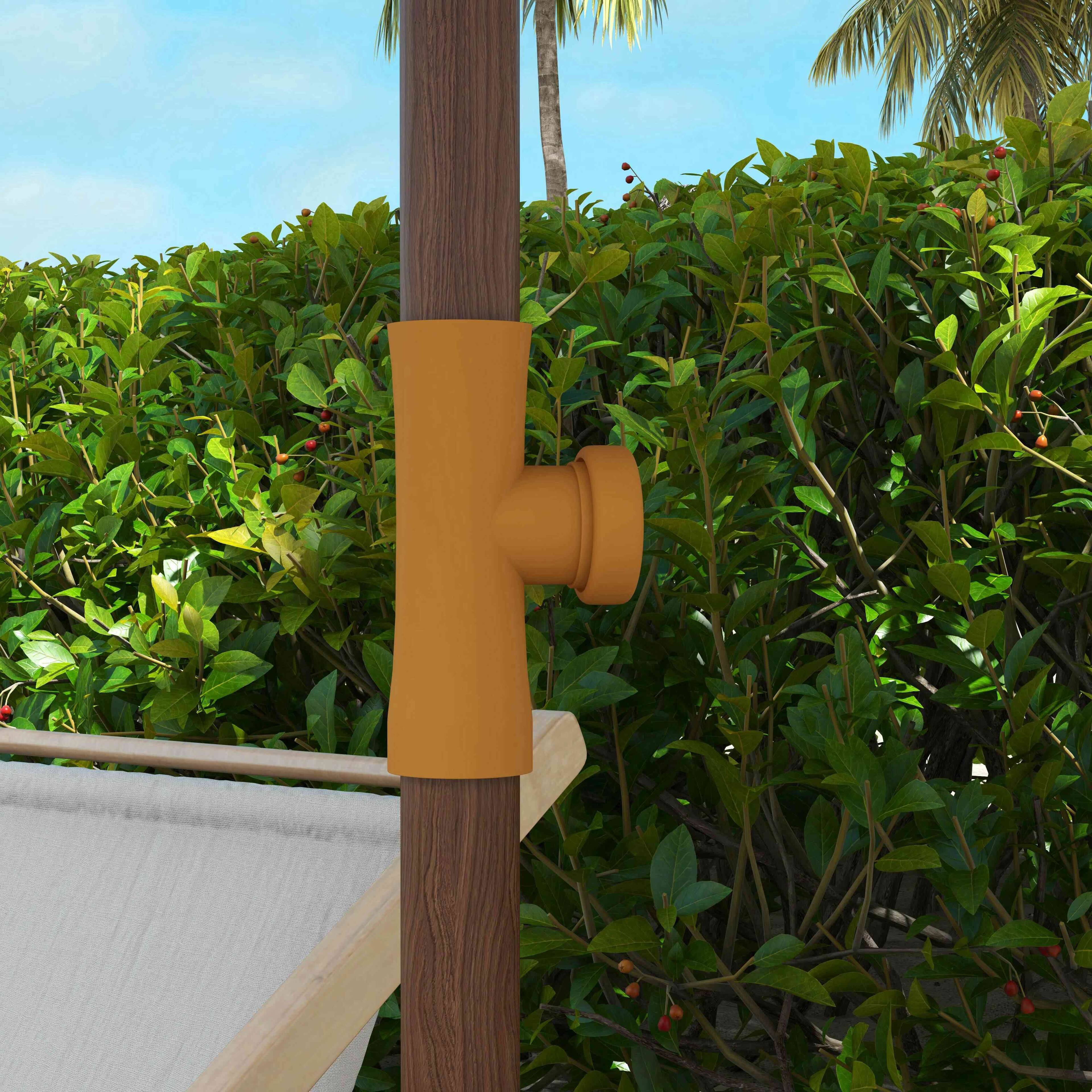 Alt View 5. Outsunny - 6.2' Portable Beach Umbrella, UV 40+ Ruffled Outdoor Umbrella with Vented Canopy, Carry Bag - Light Gray.