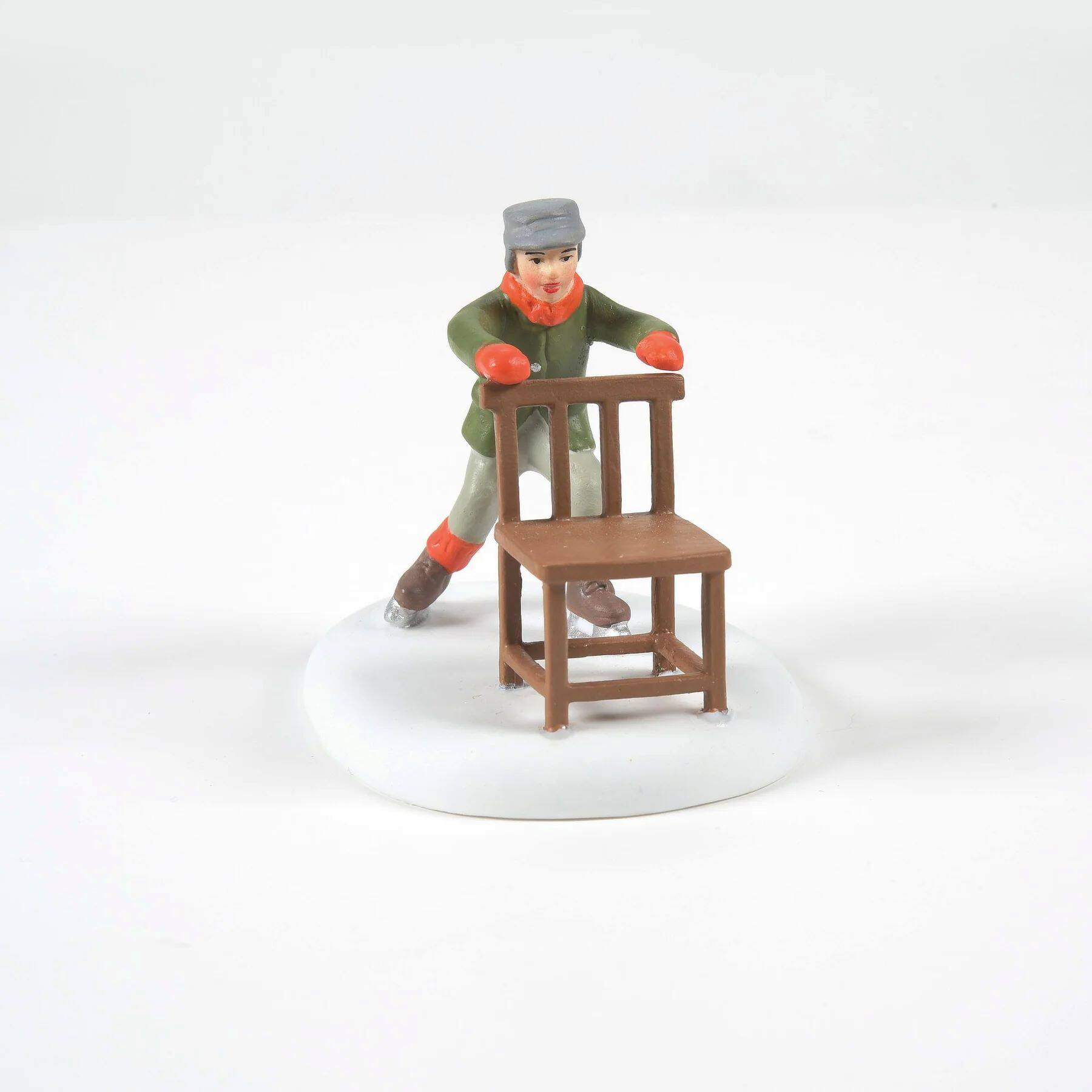Alt View 1. Department 56 - Department 56 Christmas In The City Old School Skating Hack Figurine - 6011387 - Green.