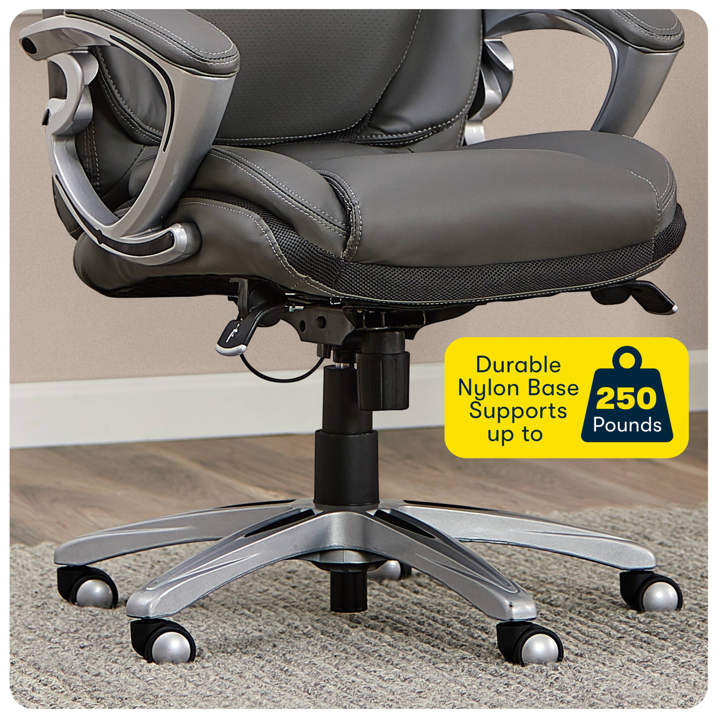 Alt View 20. Serta - Executive Office Chair with Serta Air Lumbar Support Padded Arms Reclining Leather Computer Chair for Home Office - Gray.