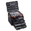 Front. VEVOR - Mechanics Tool Set, 297-Piece Mechanic Tool Kit, 1/4 in, 3/8 in, and 1/2 in Drive, SAE and Metric Socket Set, Wrenches - Black.