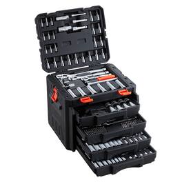VEVOR - Mechanics Tool Set, 297-Piece Mechanic Tool Kit, 1/4 in, 3/8 in, and 1/2 in Drive, SAE and Metric Socket Set, Wrenches - Black