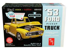 Skill 2 Model Kit 1953 Ford Pickup Truck "Trophy Series" 3 in 1 Kit 1/25 Scale Model by AMT - Multicolor
