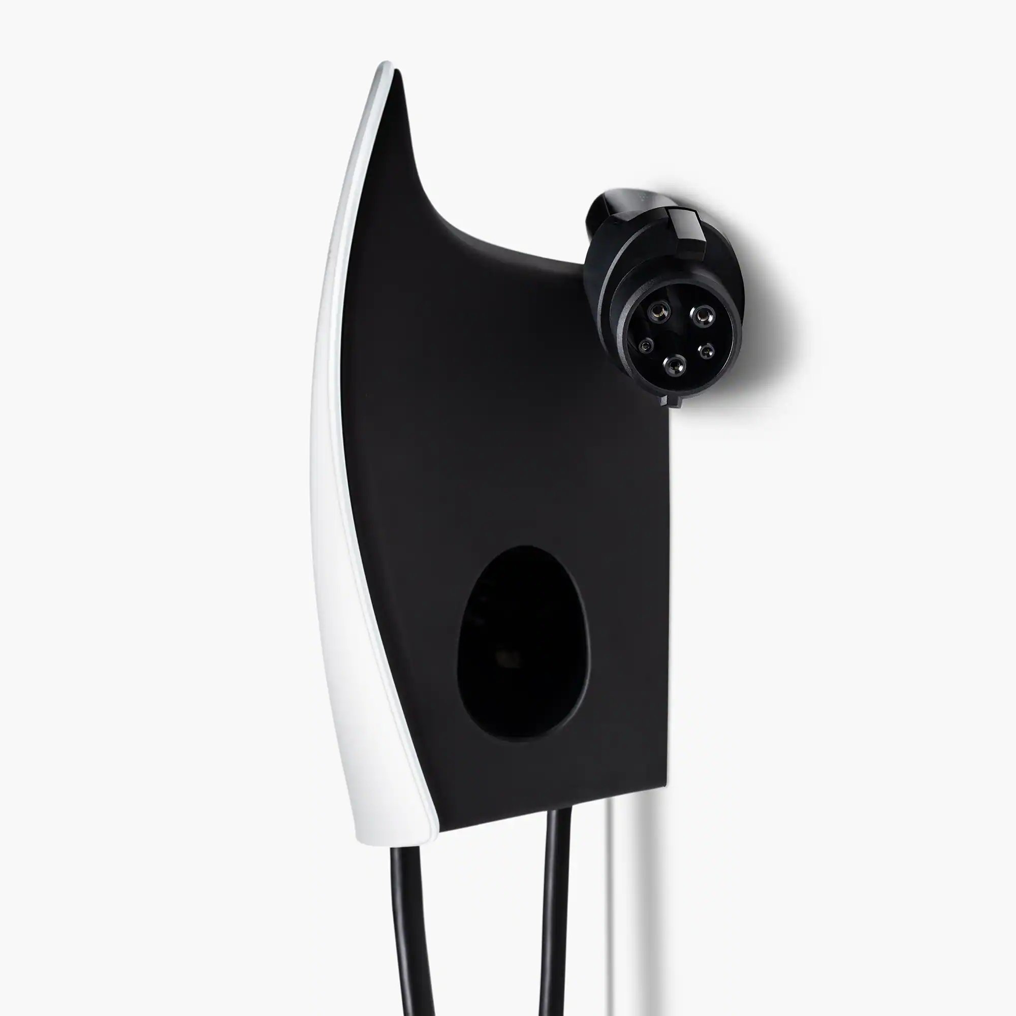 Left. Tesla - Universal Wall Connector Level 2 Hardwired Electric Vehicle (EV) Charger – up to 48A– 24’ - White.