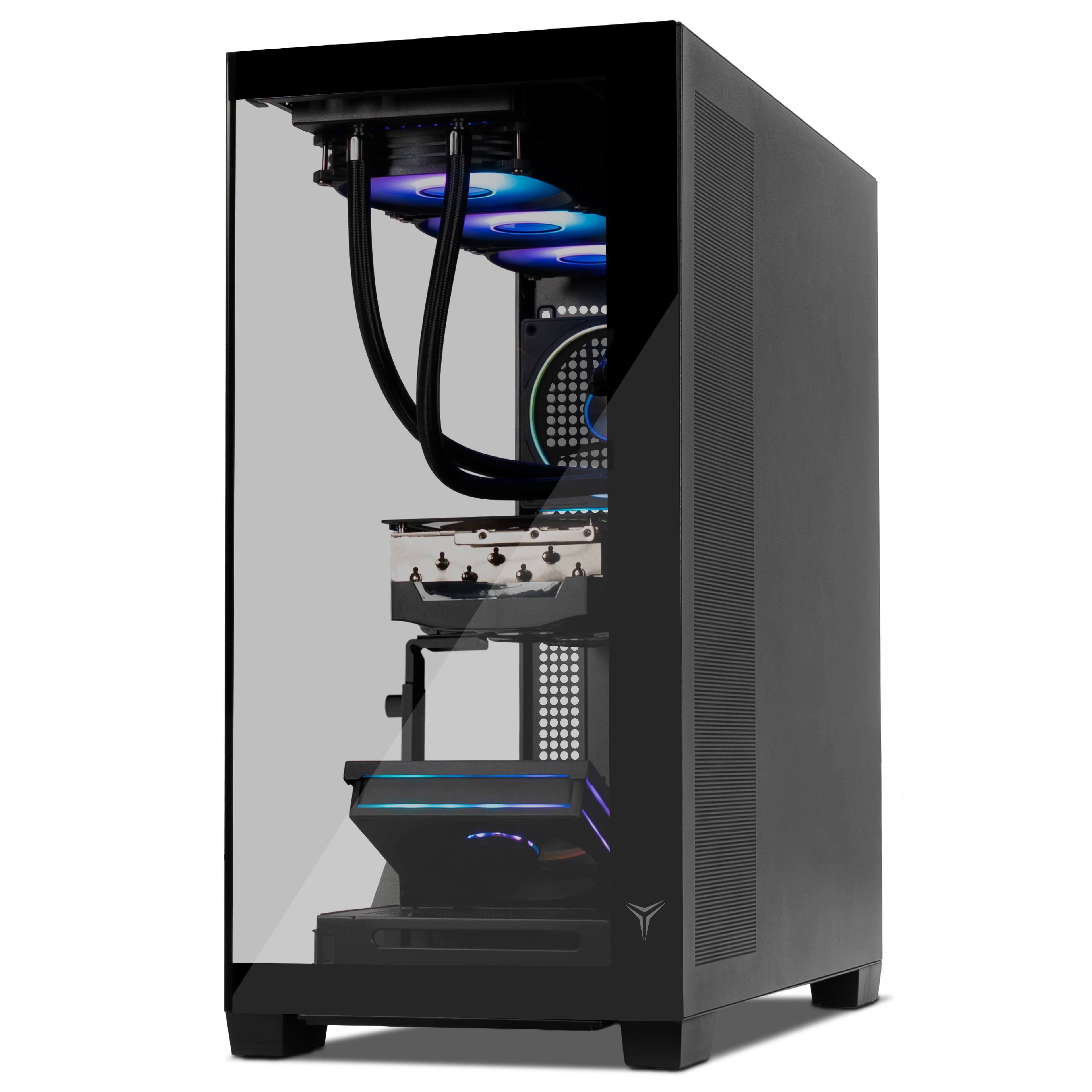 Alt View 1. YEYIAN - YEYIAN Gaming PC. AMD Ryzen 7 7800X3D, NVIDIA RTX 5070, 360mm AIO,  2TB NVMe, 32GB RAM, 850W. Model YPA-AX780DC-5701U - Black.
