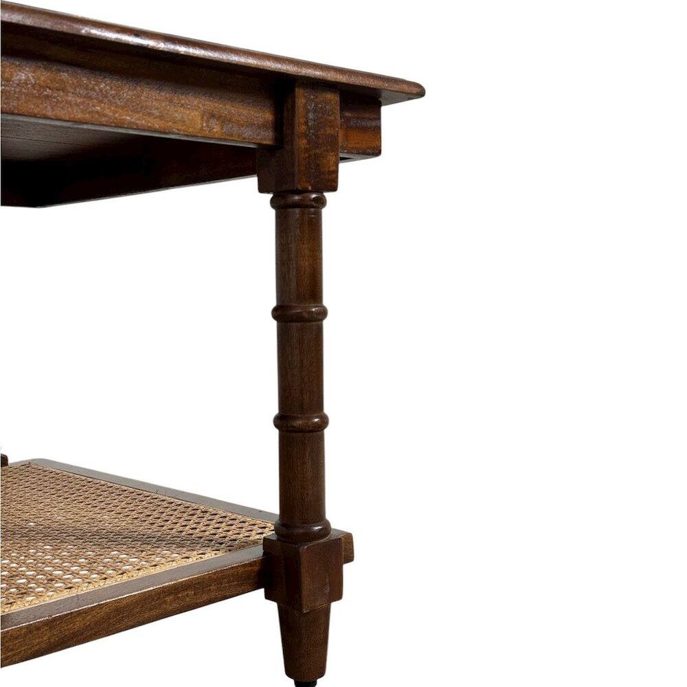 Alt View 5. Carolina Chair & Table - Chesterfield Wood & Cane Coffee Table - Natural - Red.