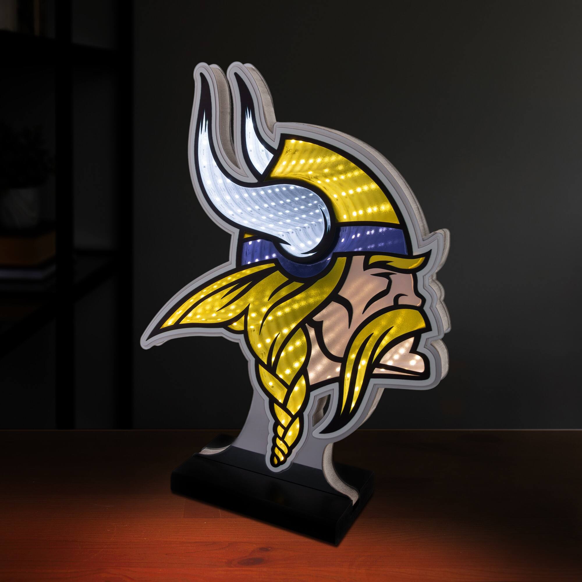 Alt View 2. Sporticulture - Minnesota Vikings LED Infinity Logo Light - Multicolor.