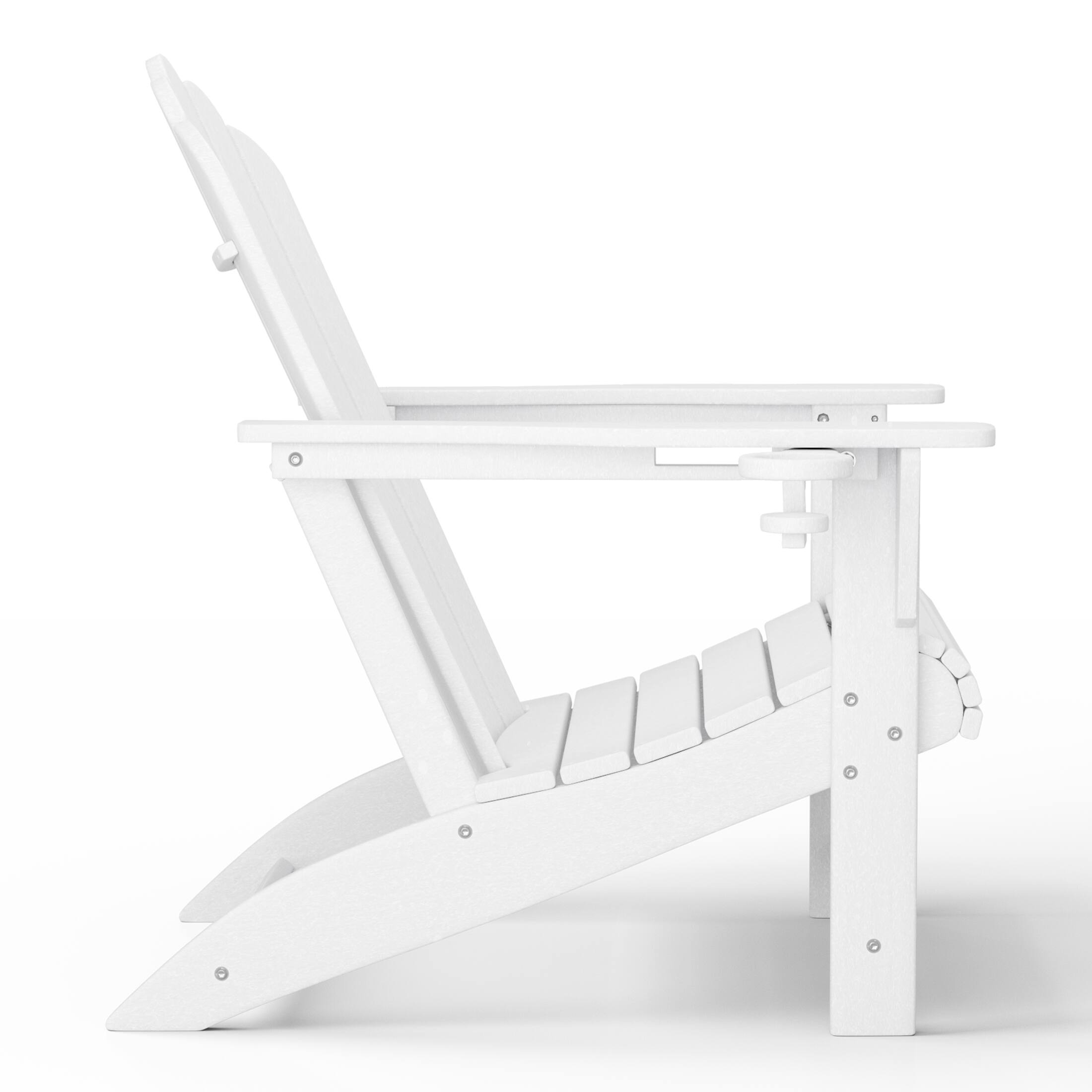 Back. WestinTrends - WestinTrends Highland Outdoor Patio HDPE Adirondack Chairs With Cup Holders (Set of 2) - White.