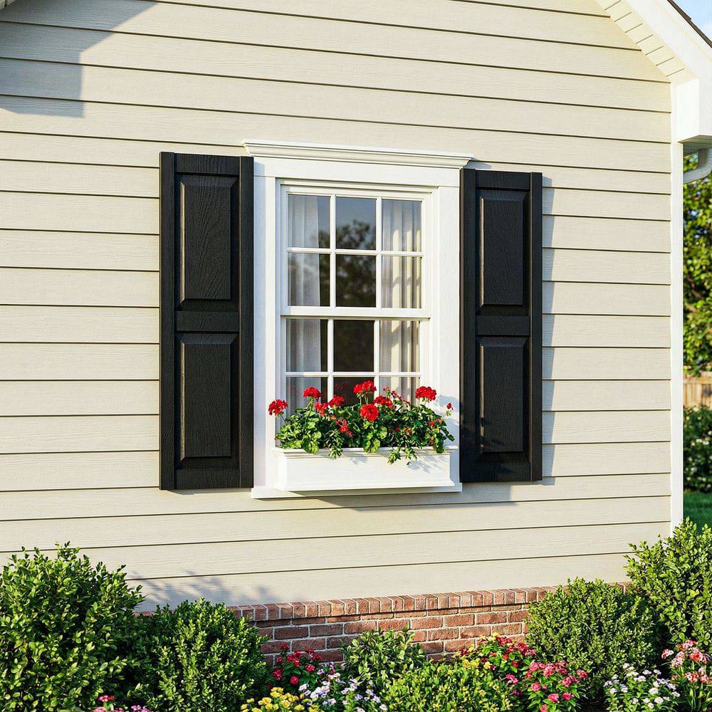 Alt View 7. Kadyn - All-Weather Square Faux Window Panel Decor, Durable Architectural Accent, 14"x25", Black - Black.