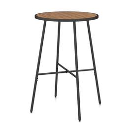 Boyel Living - Black 41 Inch Round Bar Table Acacia Wood for Outdoor Patio Use - Brown