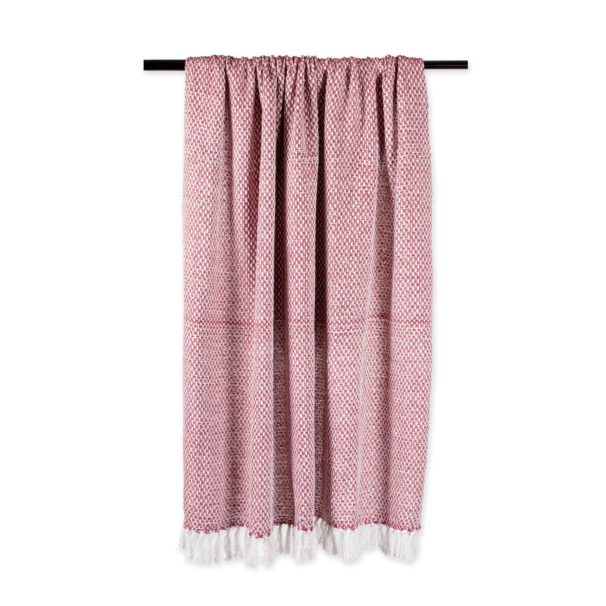 Back. Reds Spade - Cotton Basket Weave Throw For Indoor/outdoor Use Camping Bbq's Beaches Everyday Blanket X Woven Stripe CONS... - Artichoke Green-50x60".