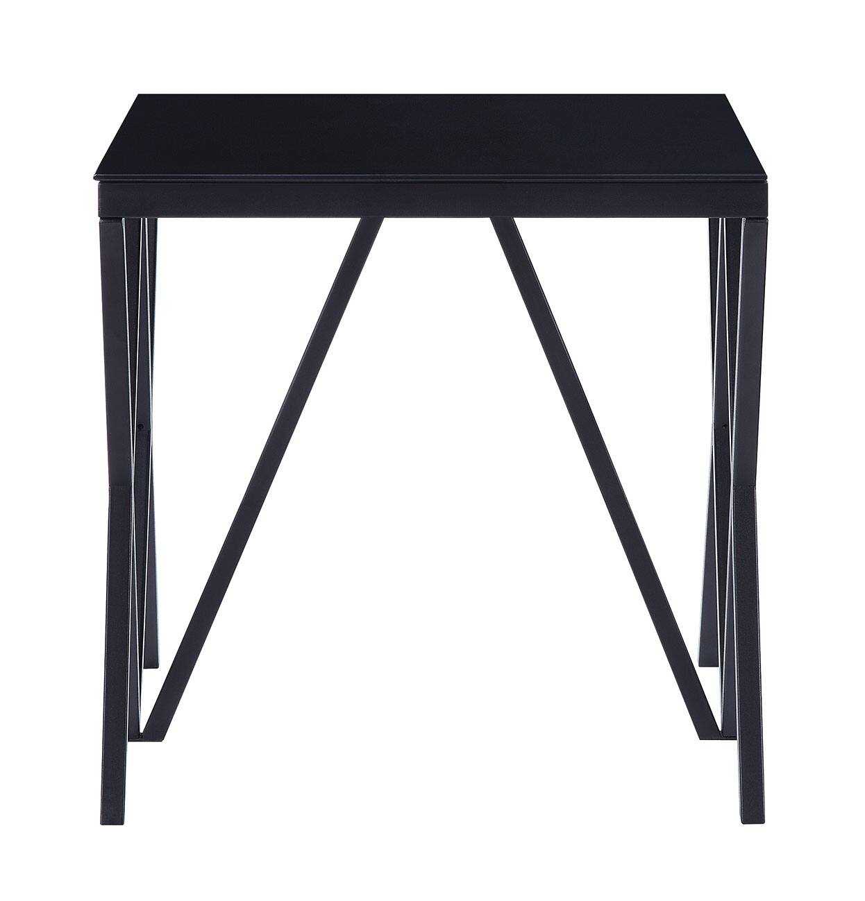 Alt View 1. Manhattan Lane - Contemporary Style Metal End Table with Geometric Base - Black.