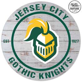 Jardine - New Jersey City Gothic Knights 20'' Indoor/Outdoor Weathered Circle Sign - White