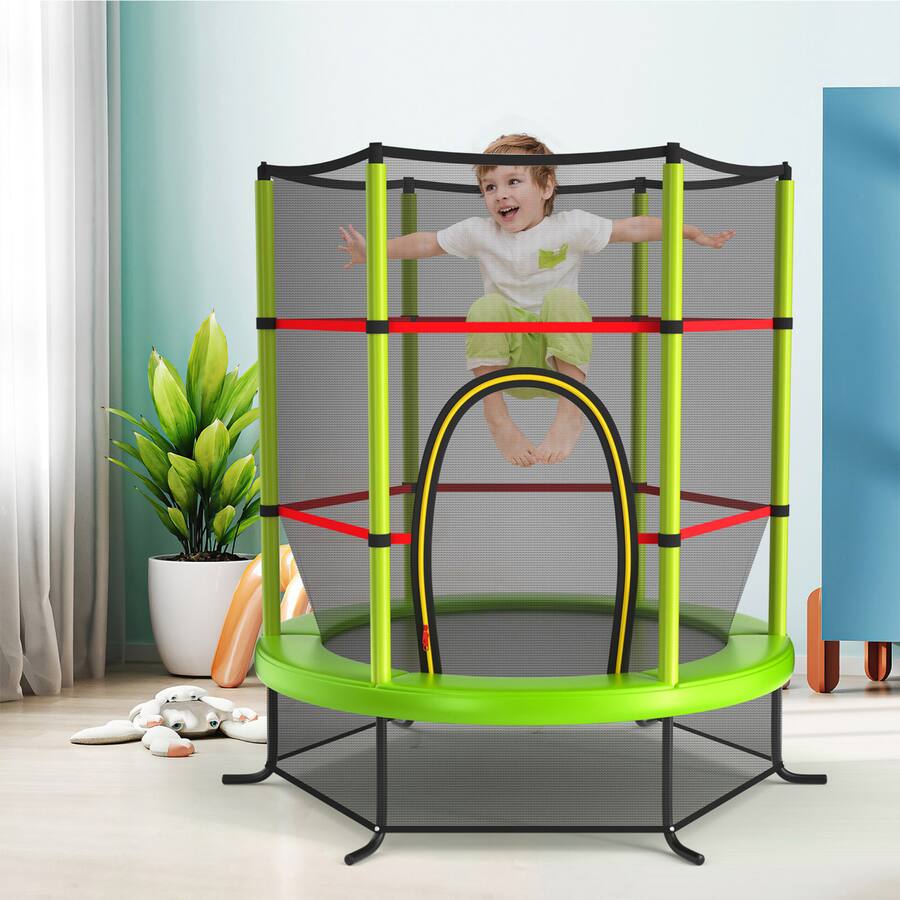 GAGIMARJOS Kids Trampoline With Safety Enclosure - 55 Inch Diameter, 48 Inch Height, Indoor/Outdoor Use