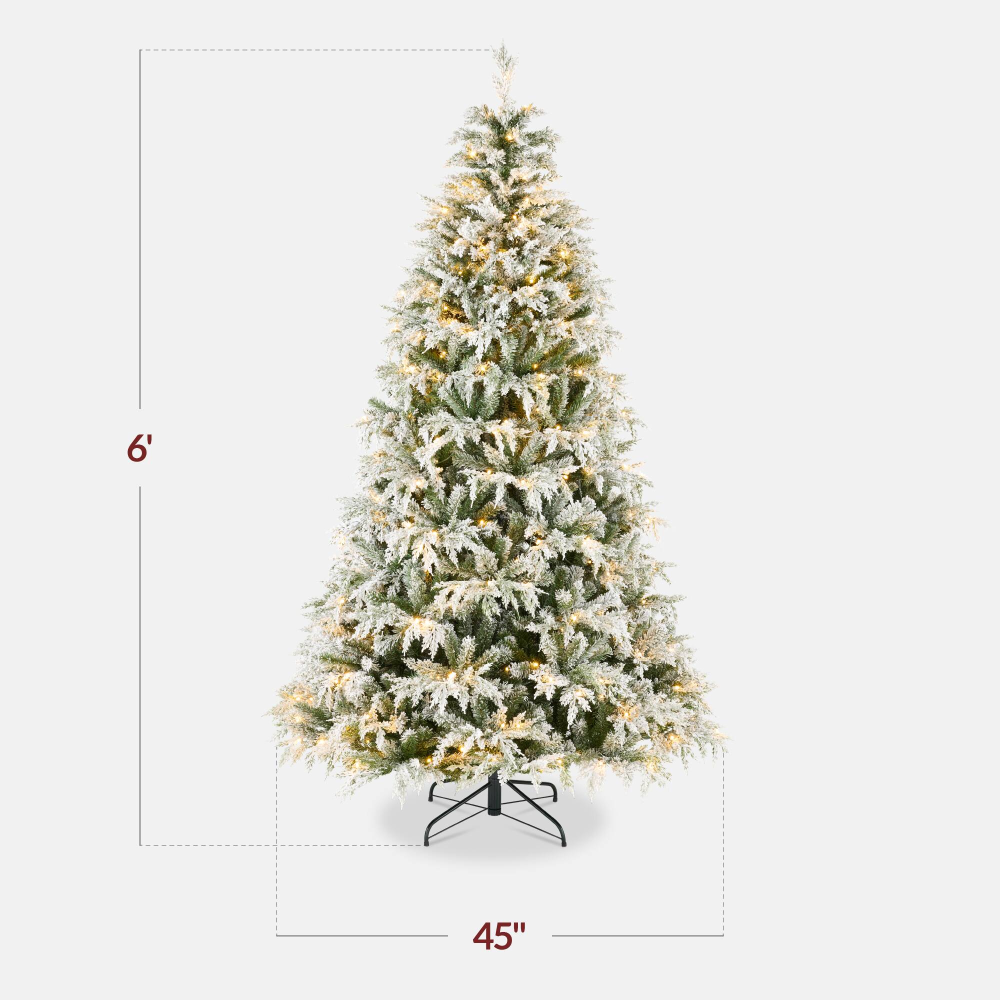 Alt View 1. Best Choice Products - Pre-Lit Flocked Cedar Cypress Christmas Tree w/ Twinkling Lights - Flocked.
