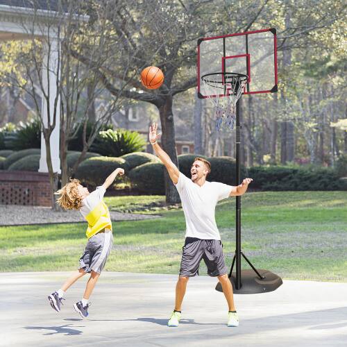Alt View 2. Anysun - Portable Basketball Hoop Adjustable 7.5ft - 9.2ft with 32 Inch Backboard for Youth Adults Indoor Outdoor Basketball Goal - Black+Red.