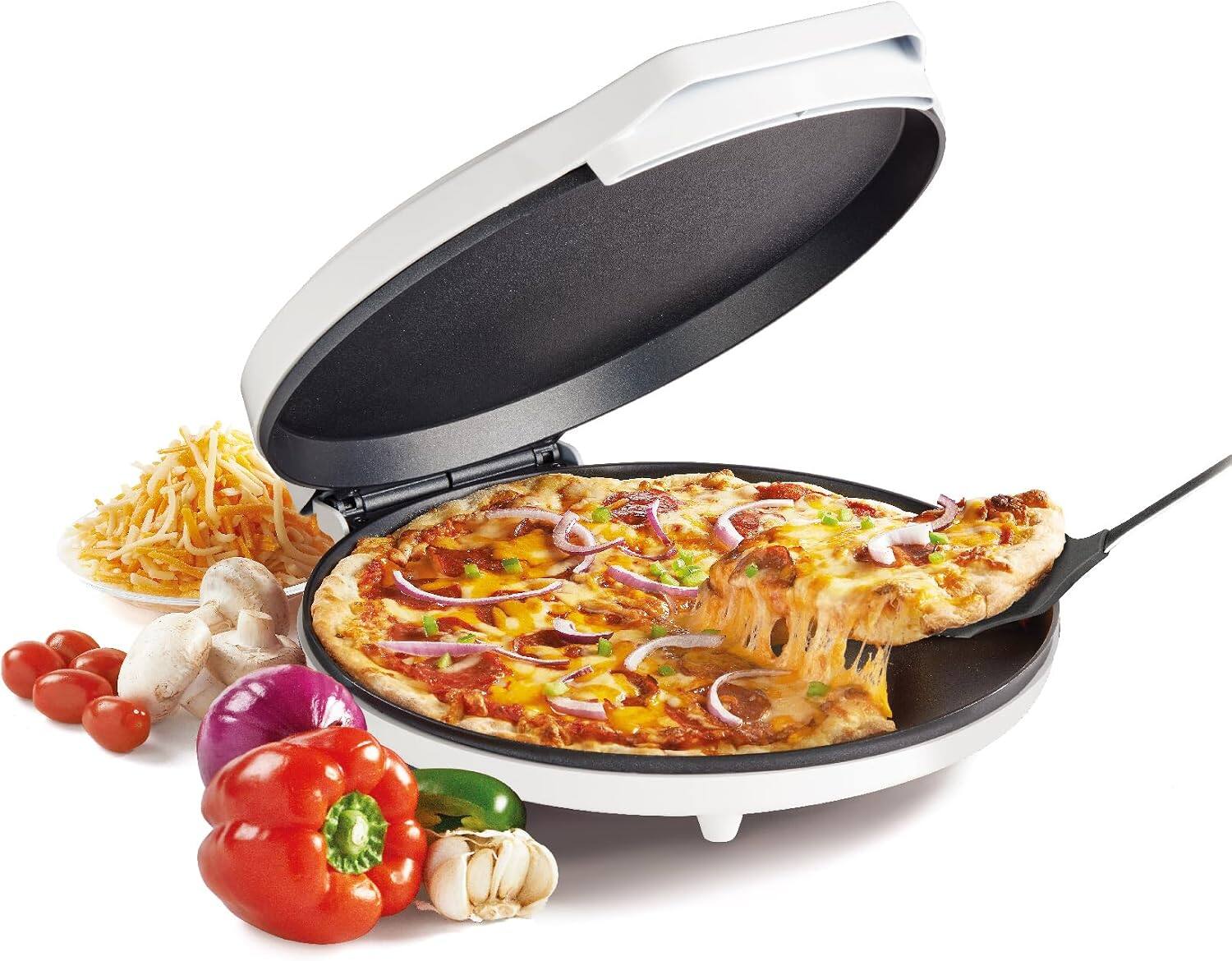Angle. Betty Crocker - Betty Crocker 12-Inch Pizza Maker Bundle with Pizza Cutter and Parchment Paper, Silver - GREY.
