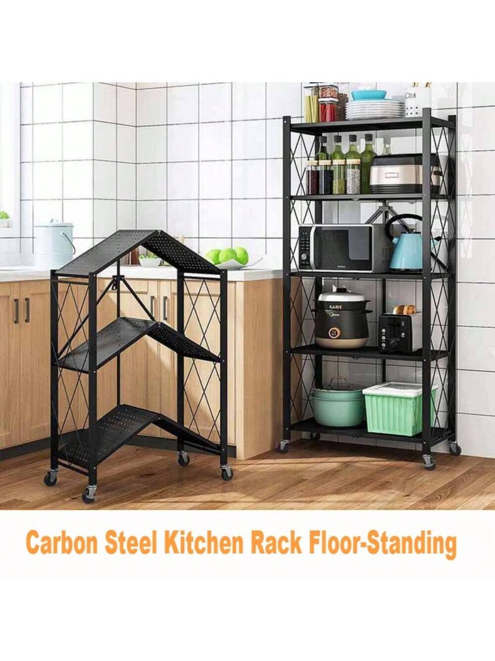 Carbon Steel Kitchen Rack Floor-Standing