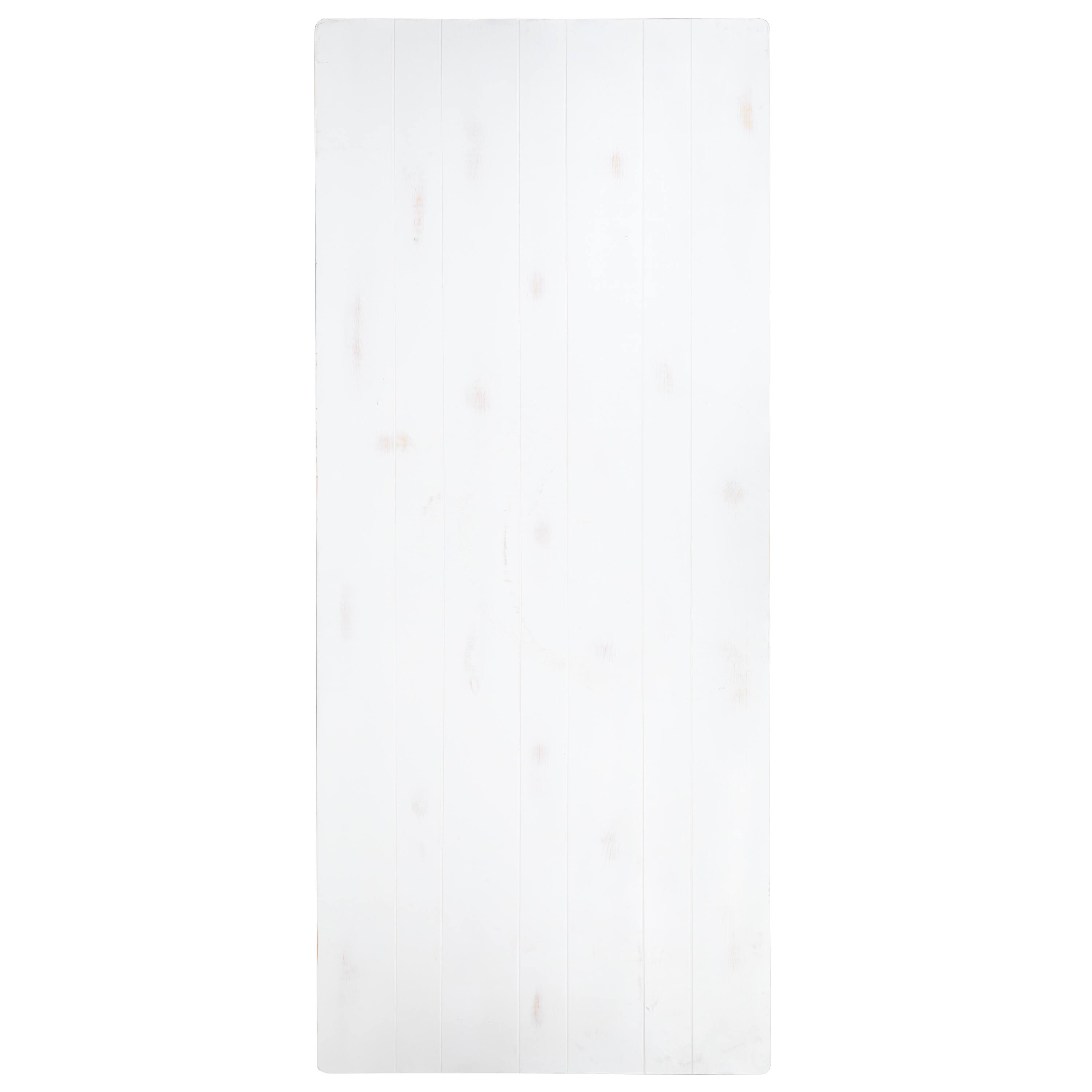 Alt View 1. Flash Furniture - HERCULES Series 8' x 40" Antique Rustic White Folding Farm Table and Two Bench Set - White.