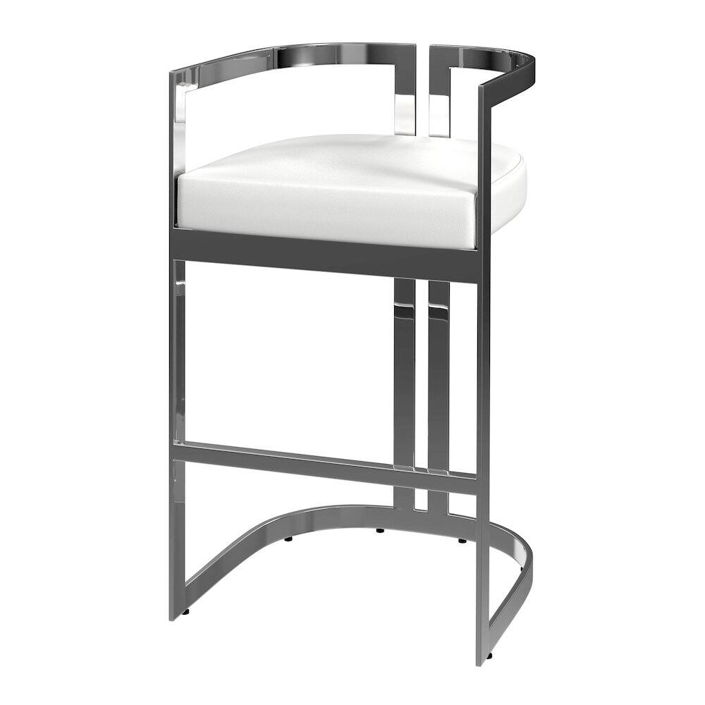Alt View 1. Butler Specialty - Clarence Faux Leather 28" Barstool - White.