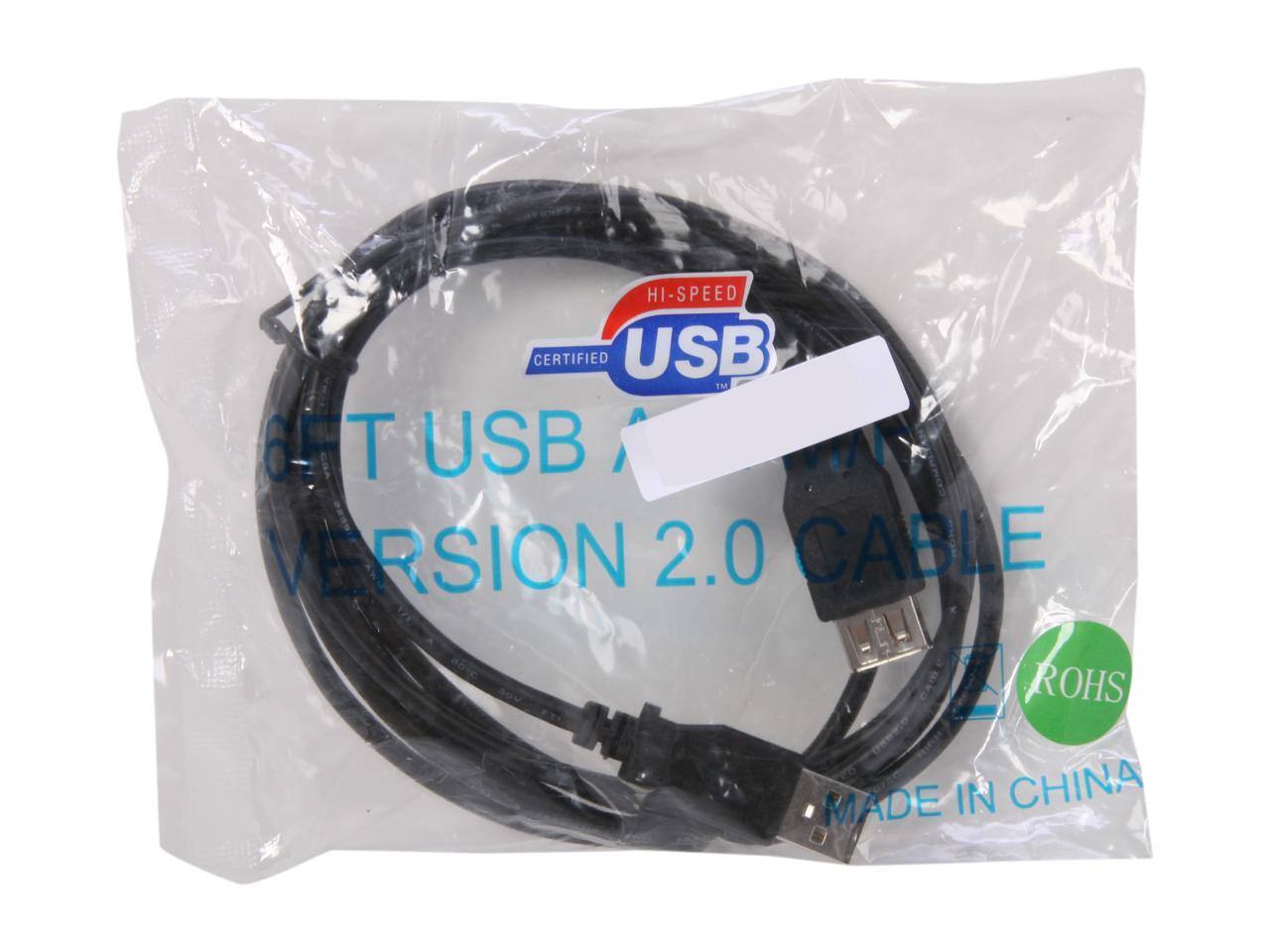 HI-SPEED HI CERTIFIED USB™ 6FT USB VERSION 2.0 CABLE 1 ROHS MADE IN CHINA