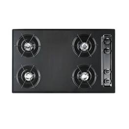 SUMMIT - 30" Wide 4-Burner Gas Cooktop - Black