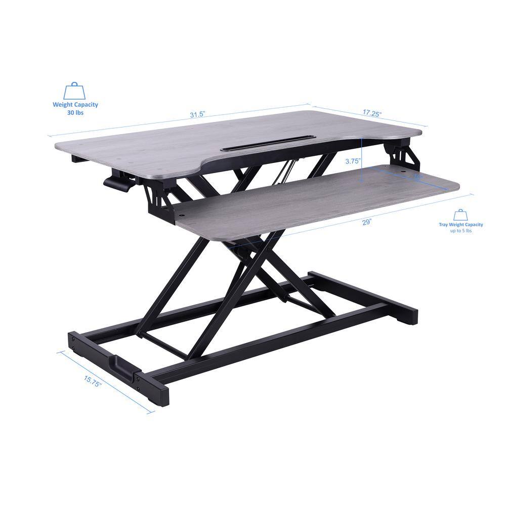 Weight Capacity: 30 lbs  
31.5"  
17.25"  
3.75"  
29"  
Tray Weight Capacity: up to 5 lbs  
15.75"