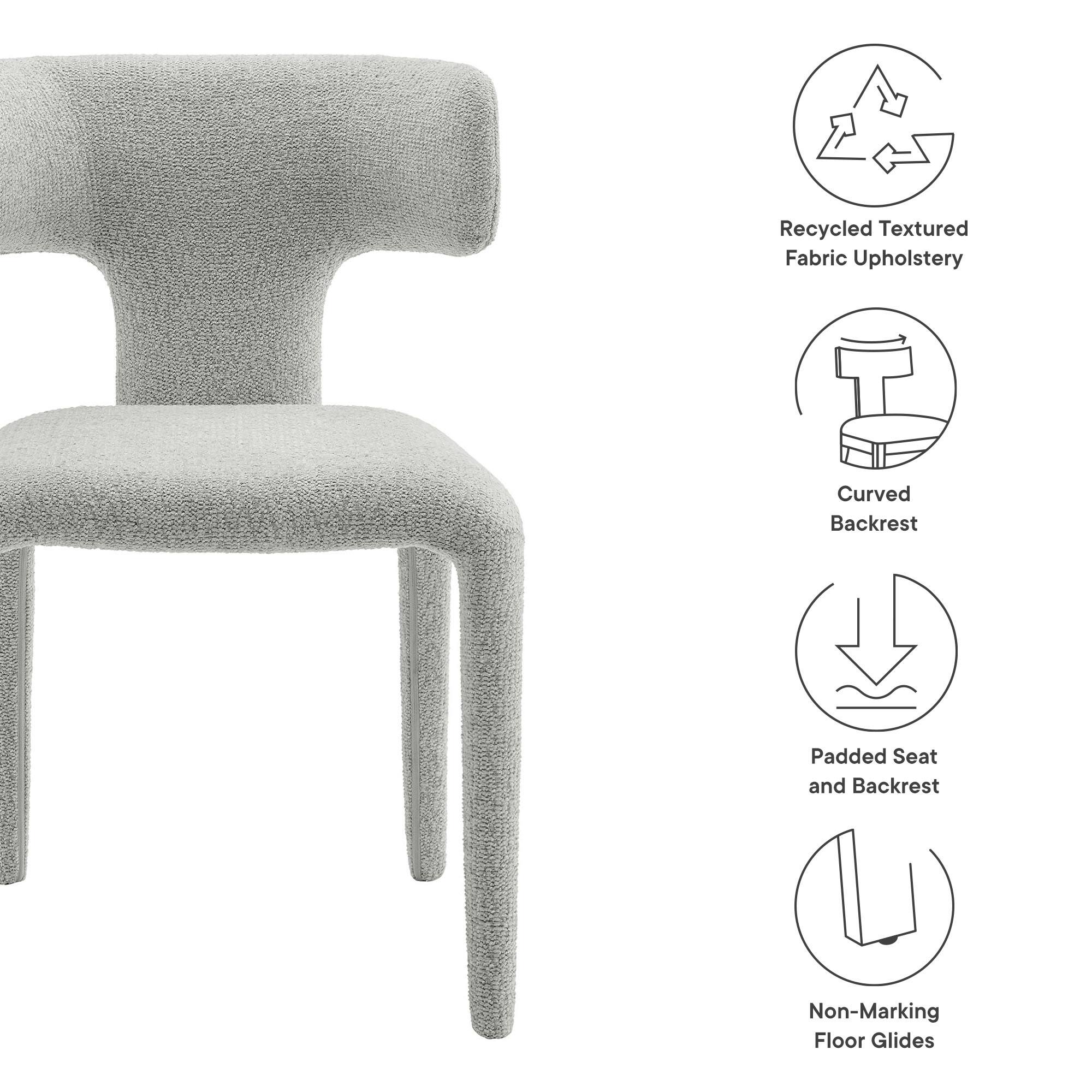 - Recycled Textured Fabric Upholstery
- Curved Backrest
- Padded Seat and Backrest
- Non-Marking Floor Glides