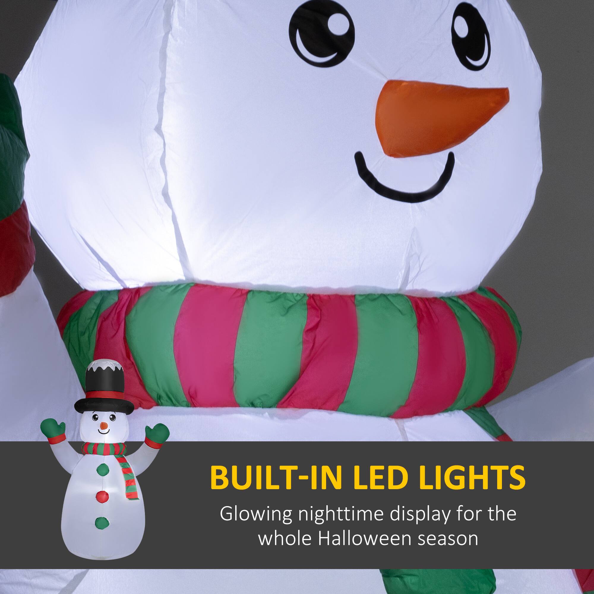 BUILT-IN LED LIGHTS  
Glowing nighttime display for the whole Halloween season