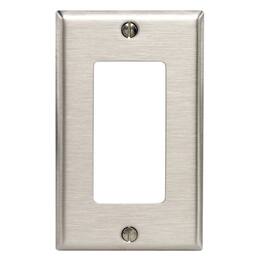 Leviton - Antimicrobial Powder Coated 1 gang Stainless Steel Decorator Wall Plate 1 pk - Gray