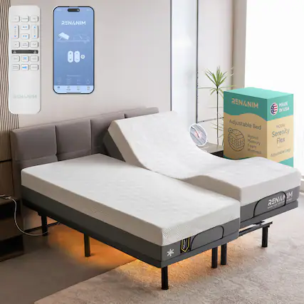 - I - TT - i RENANIM - - - - - - A - O - ... - 4 I I 2 - RENANIM RENANIM MADE IN USA Adjustable Bed MODEL Hybrid Serenity Memory Flex Foam Mattress Legs Adjustable IM RENAN E 2100707