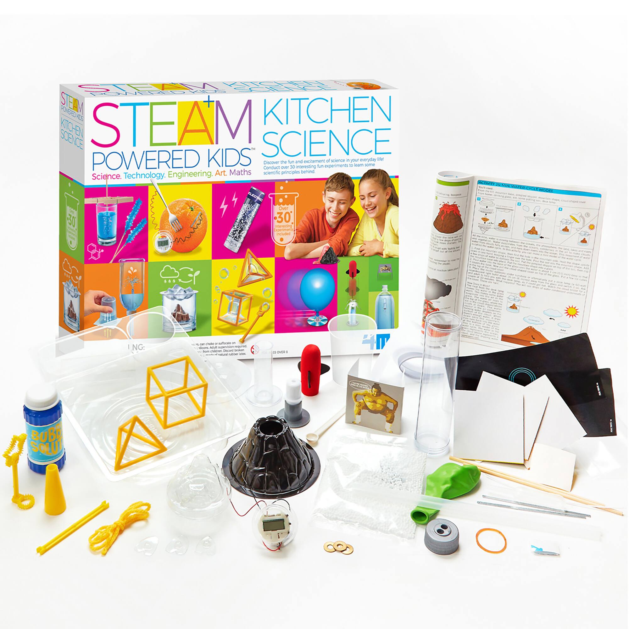 STEAM KITCHEN SCIENCE  
POWERED KIDS  
Science, Technology, Engineering, Art, Maths  

Discover the fun and excitement of scientific principles behind everyday life!  

30 experiments  

STEAM KITCHEN SCIENCE  
POWERED KIDS  

Science, Technology, Engineering, Art, Maths  

Discover the fun and excitement of scientific principles behind everyday life!  

30 experiments