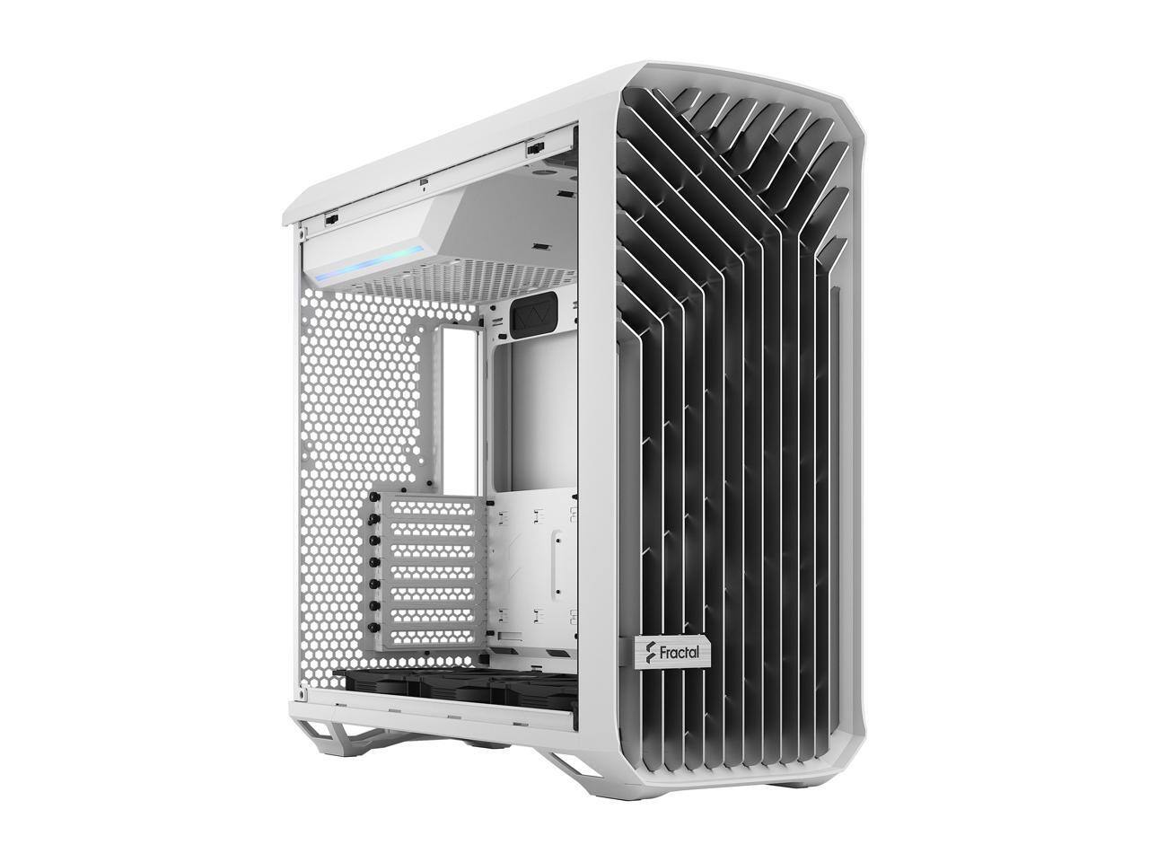 Alt View 2. Fractal Design - Fractal Design Torrent White E-ATX Tempered Glass Window High-Airflow Mid Tower Computer Case - White.