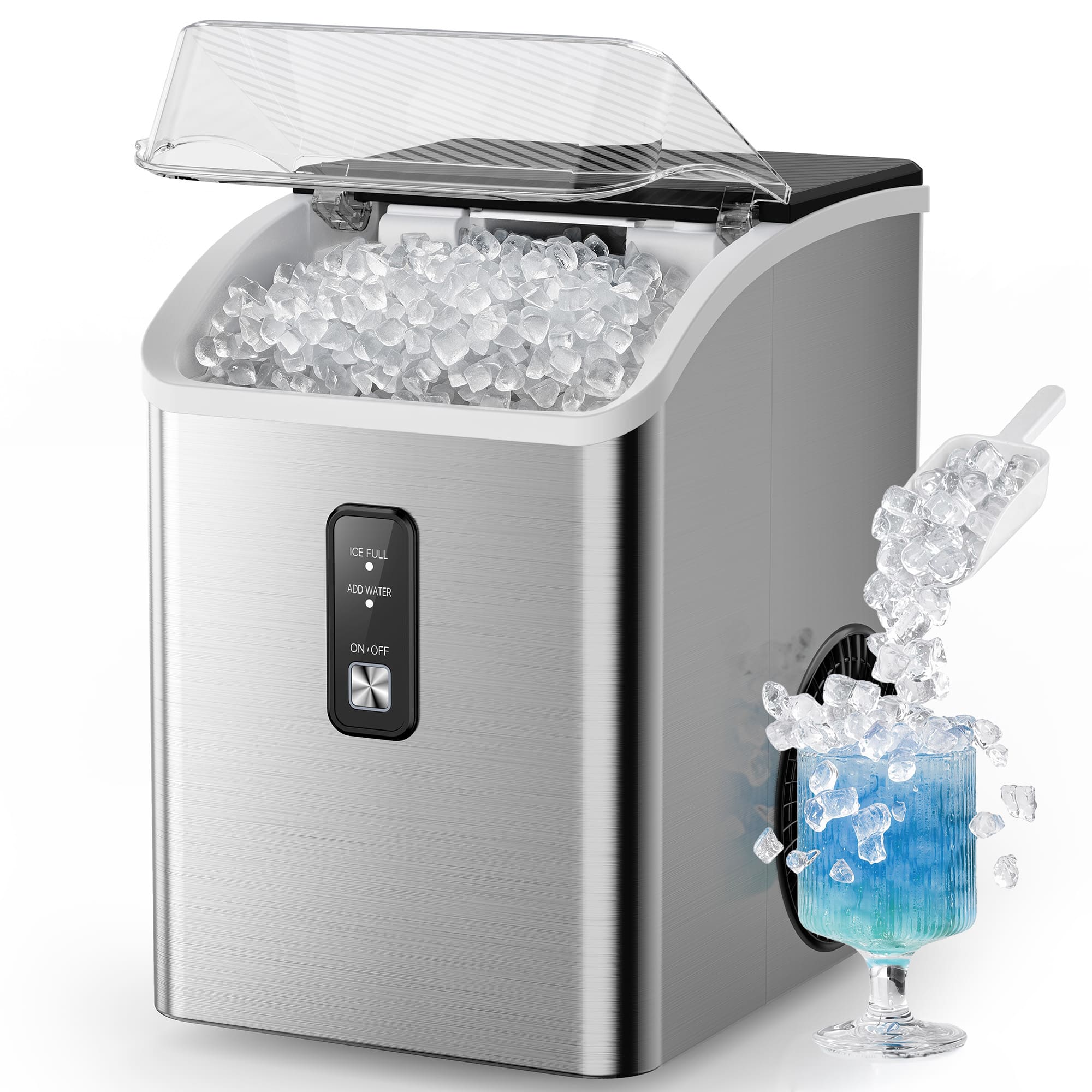 SIMZLIFE - 35 lb/Day Nugget Ice Maker with Insulated Design, Ice Ready in 7 Minutes, Self-Cleaning, Stainless Steel - Silver price history on PriceWatchPro