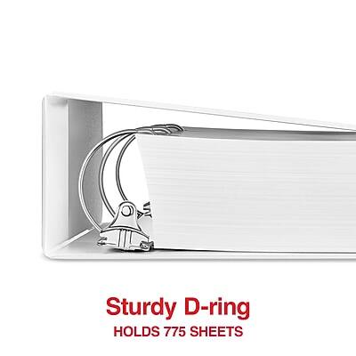 Sturdy D-ring  
HOLDS 775 SHEETS