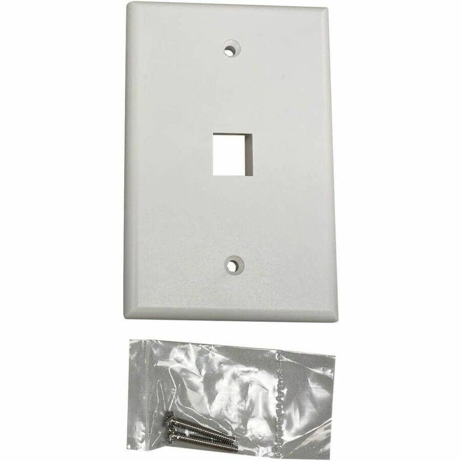 Alt View 1. Tripp Lite - Eaton Tripp Lite Series Safe-IT 1-Port Single-Gang Keystone Wall Plate, Antibacterial, Ivory Matte, TAA - 1 x Total - Ivory.