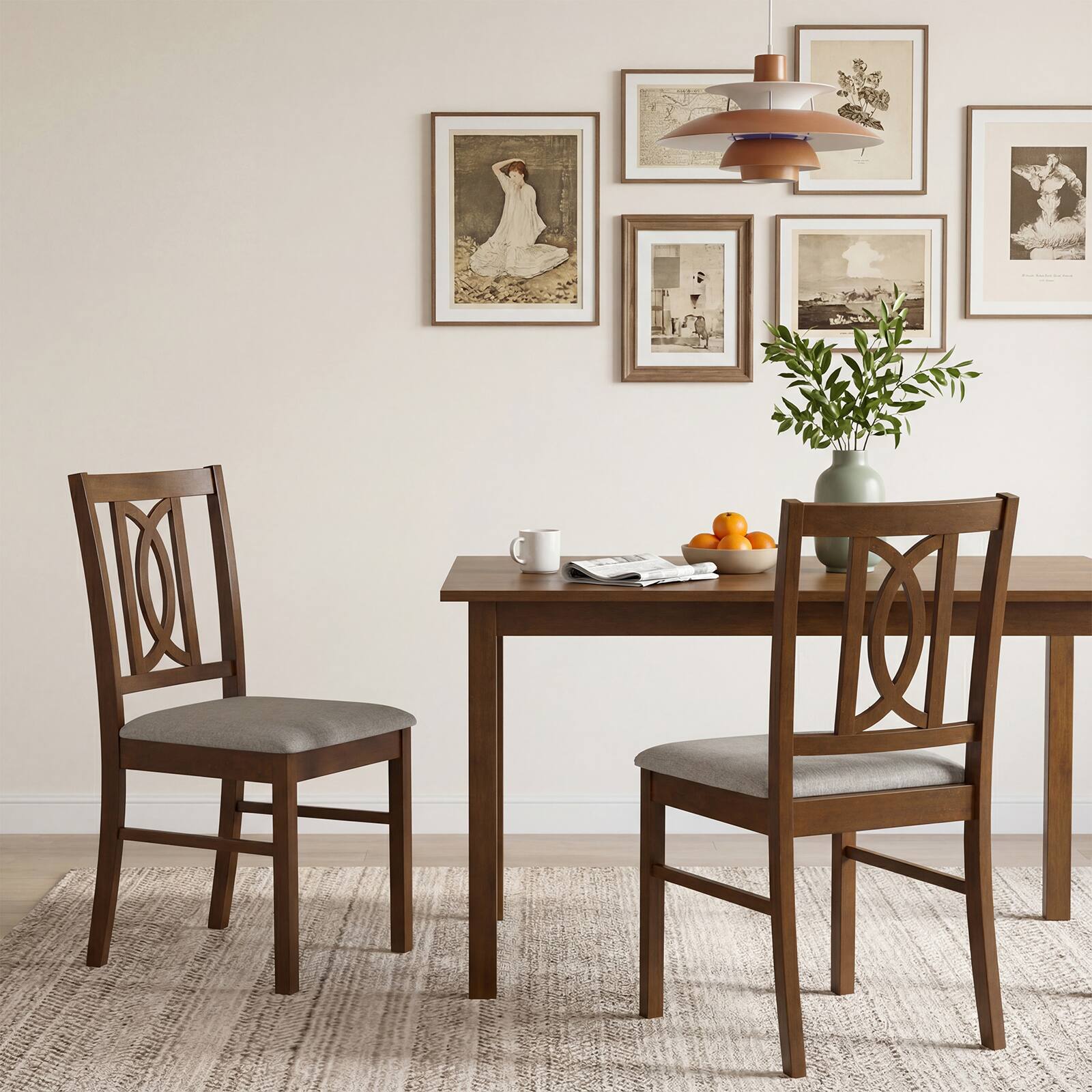 Alt View 7. Gymax - Gymax Dining Chairs Set of 4 w/Hollowed Backrest & Padded Seat for Living Room Kitchen - Brown.