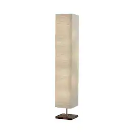 Hivvago - 57 Inch Brown And White Two Light Column Floor Lamp With White Paper Rectangular Shade - Brown, White