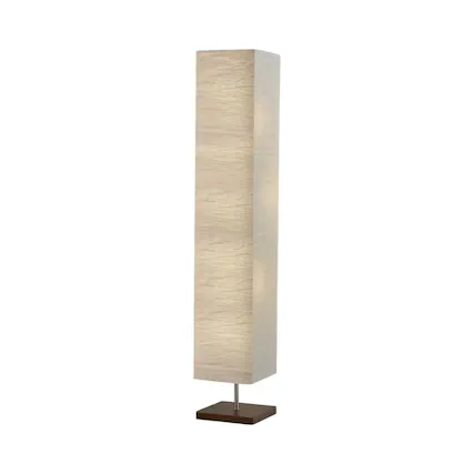 Front. Hivvago - Hivvago 57 Inch Brown And White Two Light Column Floor Lamp With White Paper Rectangular Shade - Brown, White.