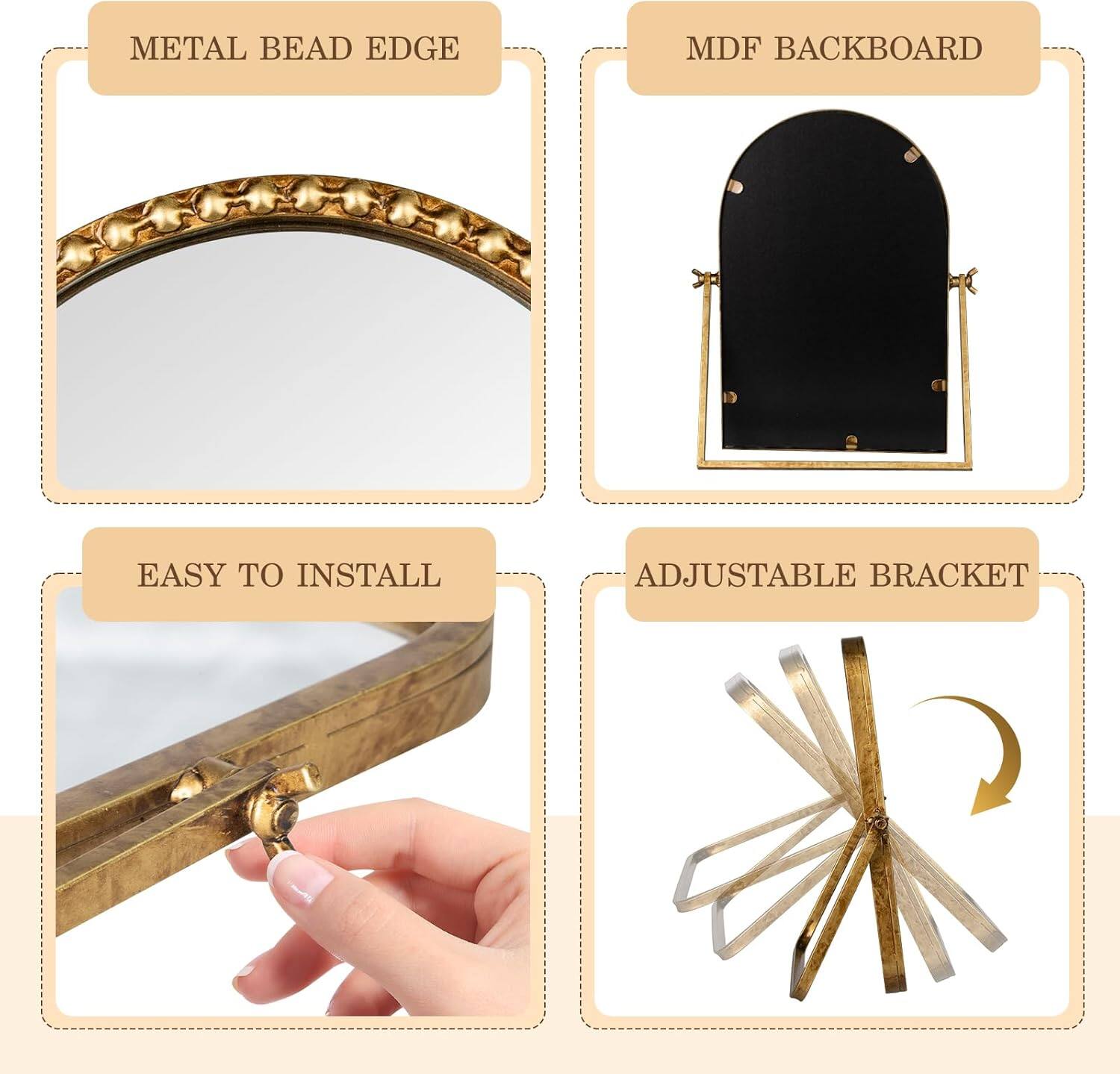METAL BEAD EDGE  
MDF BACKBOARD  
EASY TO INSTALL  
ADJUSTABLE BRACKET