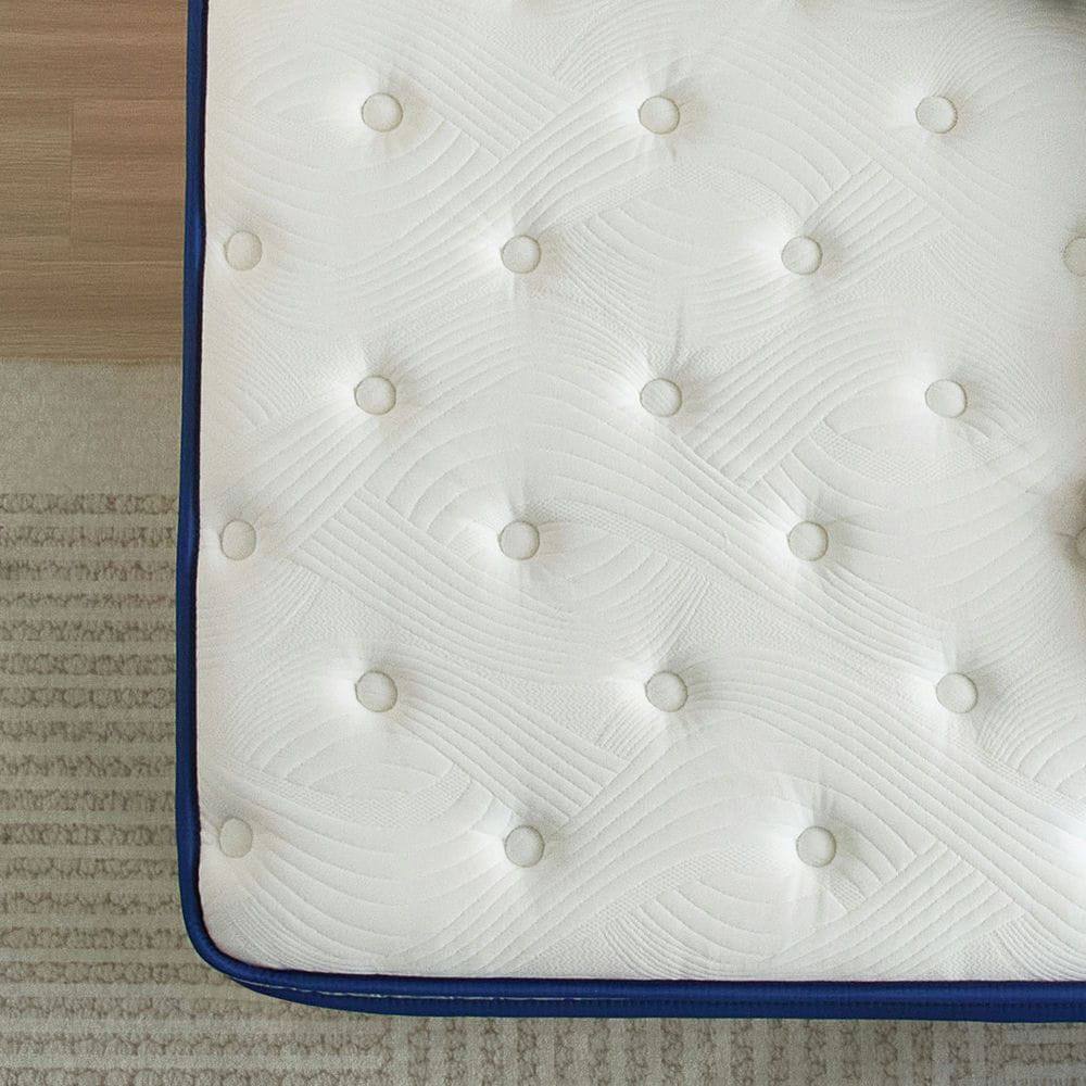 Back. Kadyn - 10 Inch Hybrid Mattress in a Box, Individual Pocket Spring Bed Mattress, Medium Firm Mattress - White.