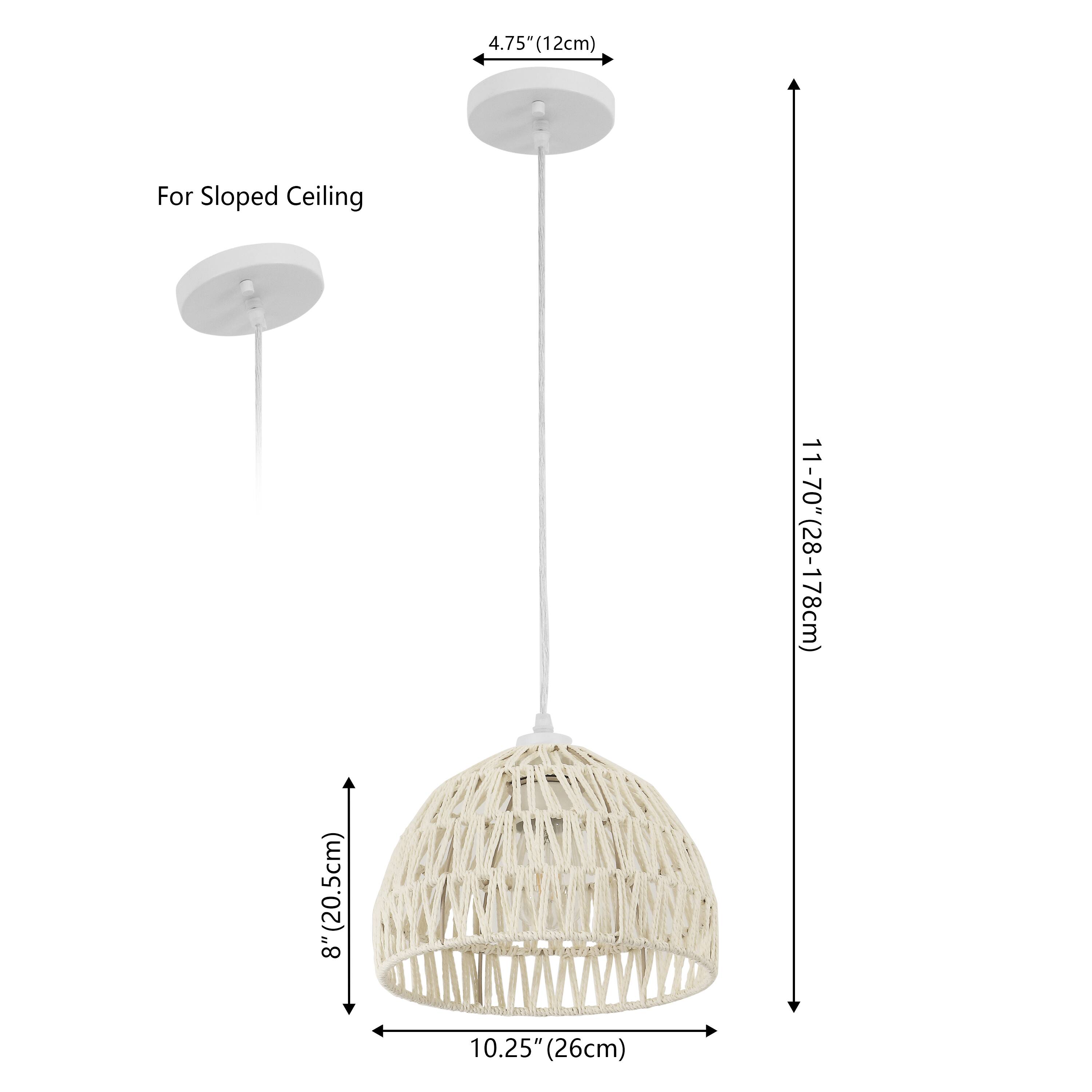 4.75" (12cm)  
For Sloped Ceiling  
11-70" (28-178cm)  
8" (20.5cm)  
10.25" (26cm)