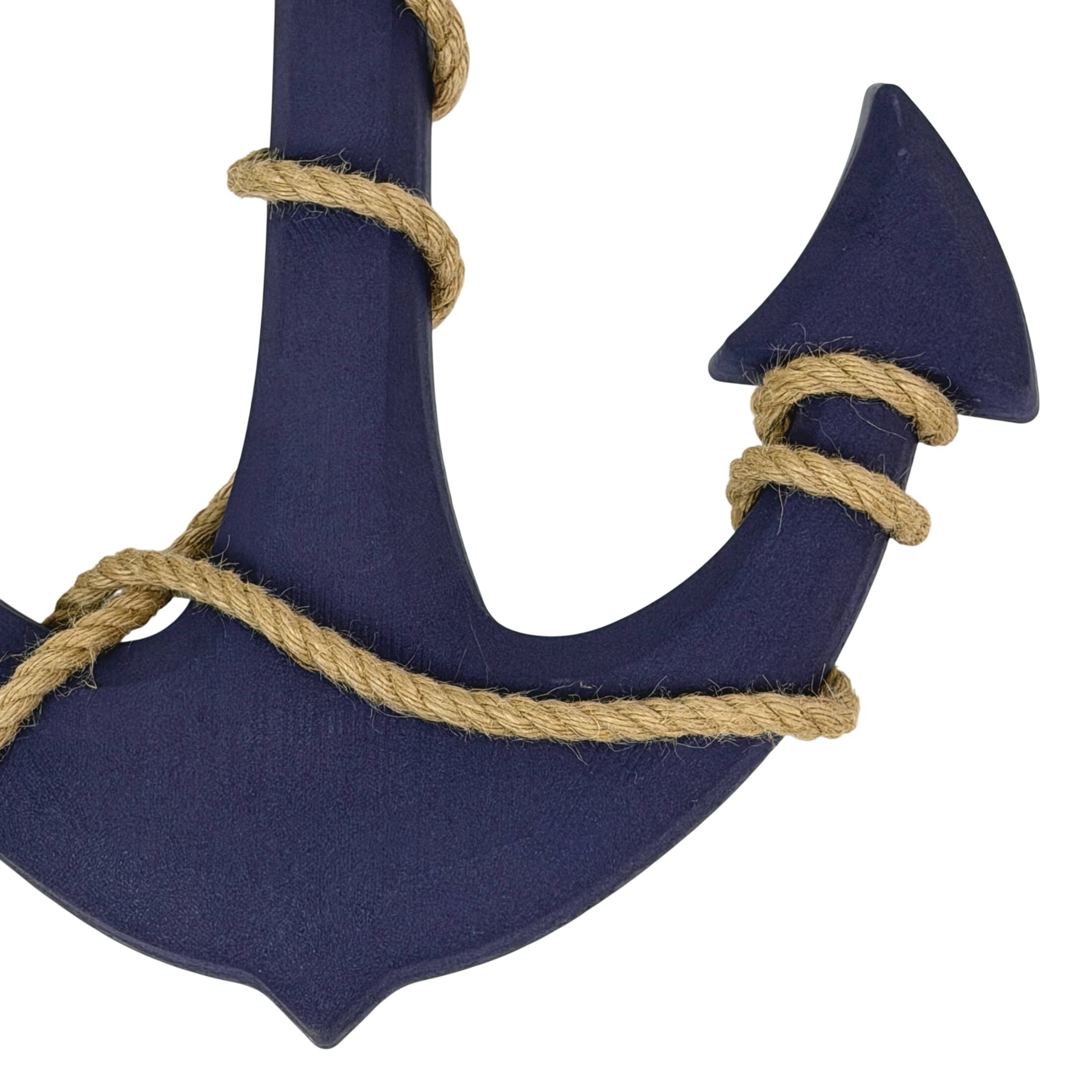 Alt View 7. Zeckos - Large 24"x16" Ship Anchor & Rope Wall Hanging - Hand-Painted Purple Finis - Purple.
