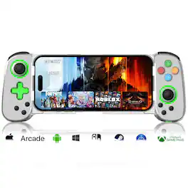 Dazzling Pops - mobile game controller for iphone ipad android samsung tablet pc switch ps3 ps4 gamepad joystick with turbo - White with Green Light Green Light Version(D7)